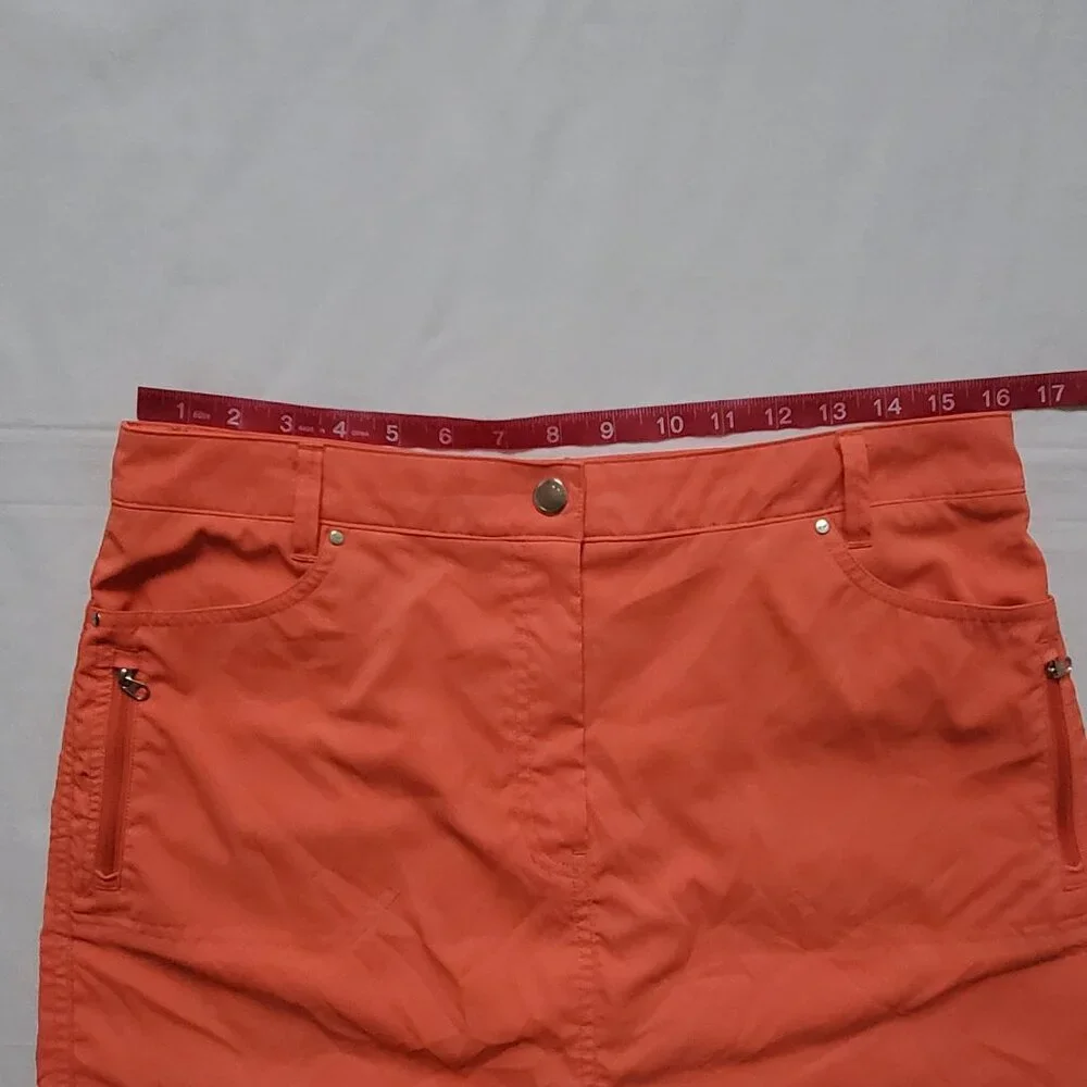 N'VO By Lanctot Women's Red Orange With Inner Shorts Golf Skort Size 10 - Picture 6 of 11